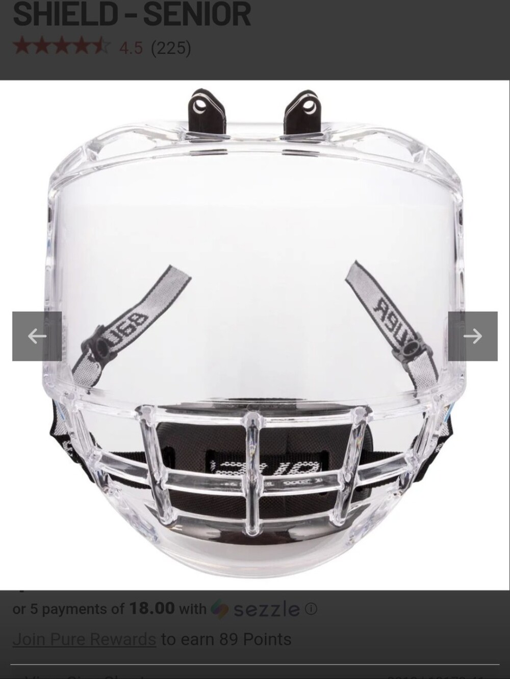 Bauer Clear Face Shield with Cage - Protective Youth Accessory